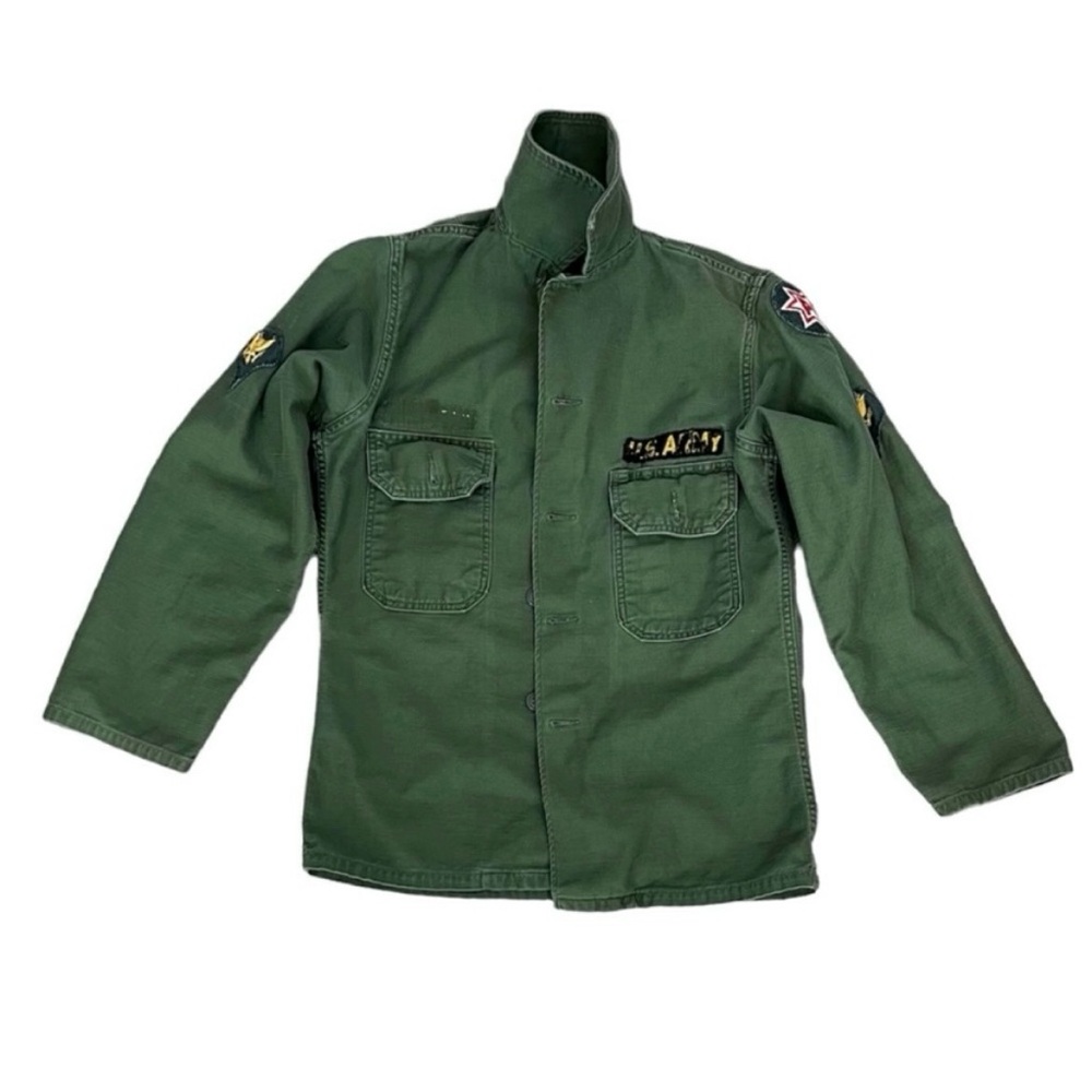 Vintage Oversized Lightweight Military Jacket Military Green Size Small